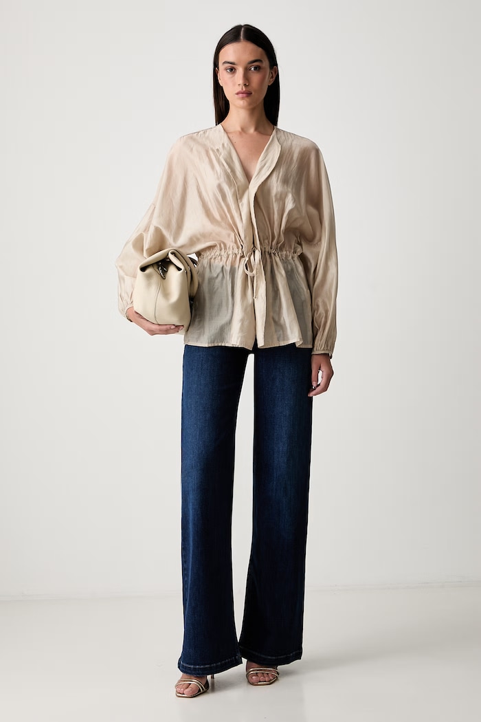 Liu Jo jeansy wide leg damskie UF6096.D0375 granatowy AW26
