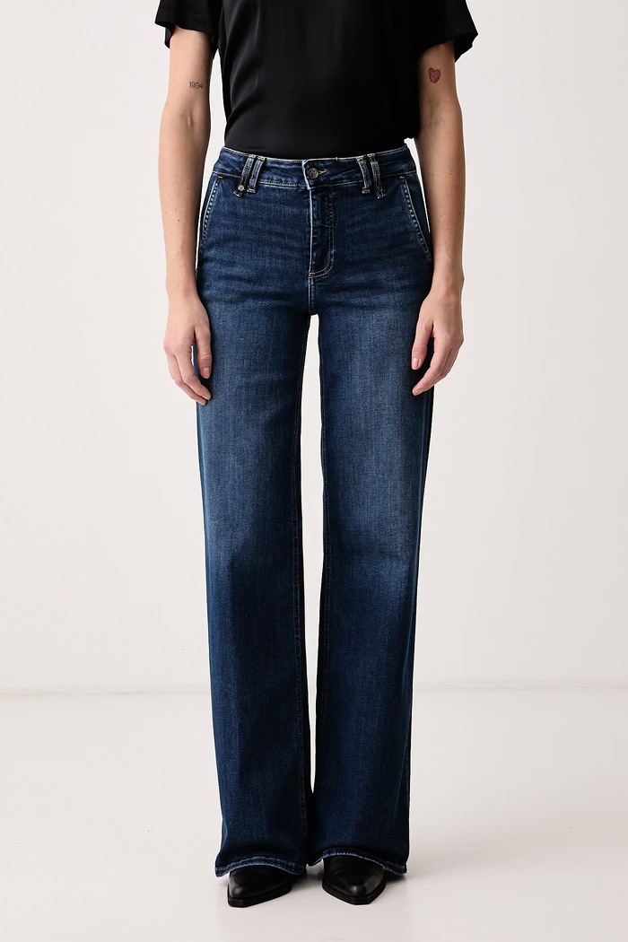 Liu Jo Jeansy straight damskie granatowy UF6083.DS085