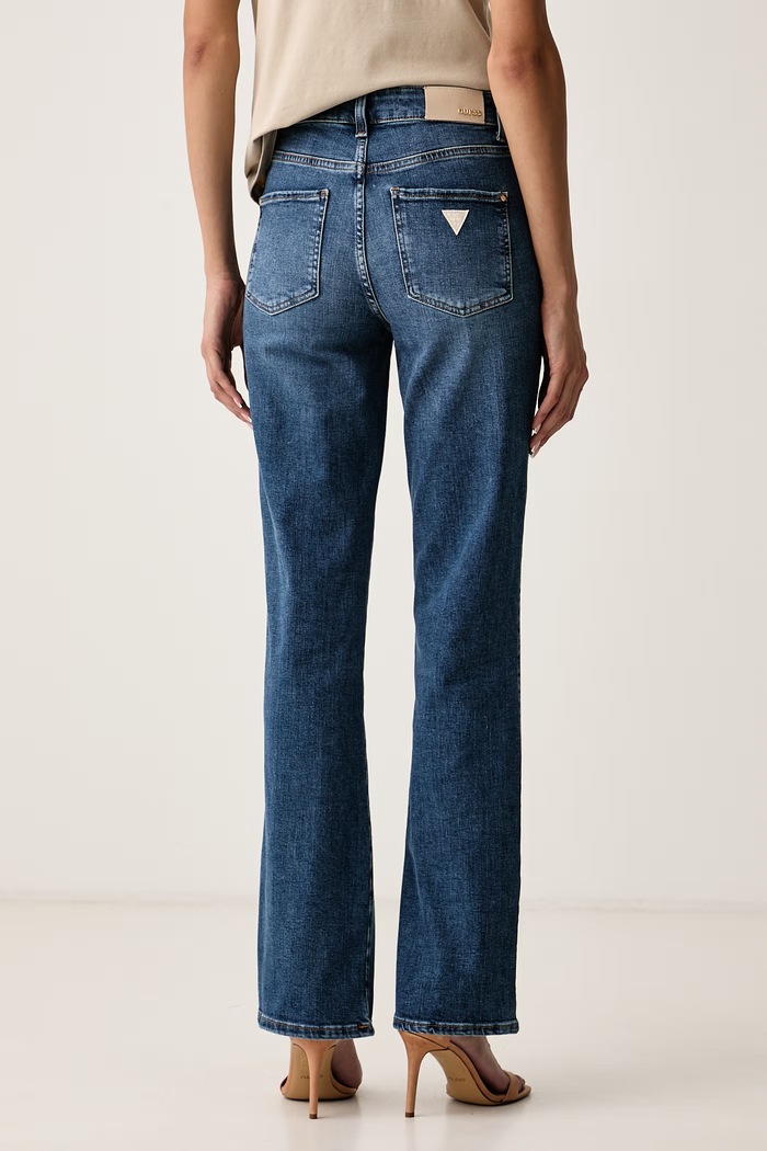 Odzież Guess Jeansy straight damskie SEXY STRAIGHT W6YA15.D1587 niebieski