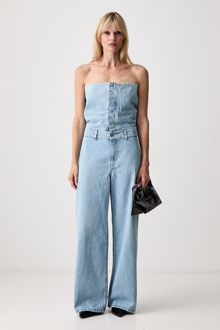 Axel Arigato Elva kombinezon bez ramiączek jeansowy damski A4149001 niebieski AW26