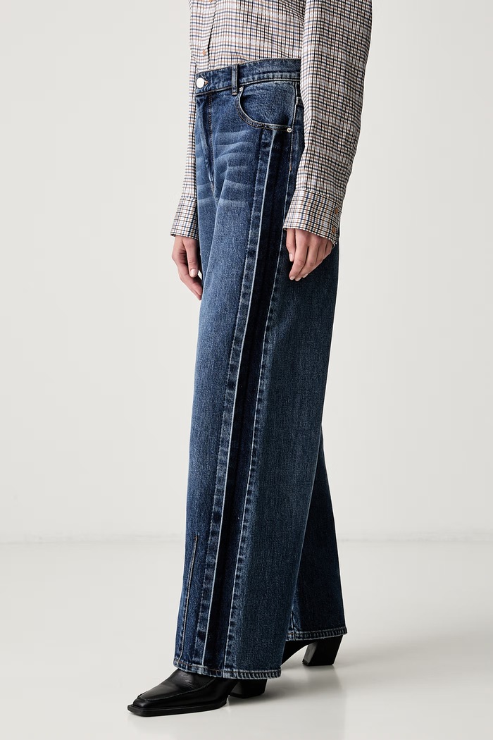 MUNTHE jeansy straight BOHDI LONG niebieski 263142426308