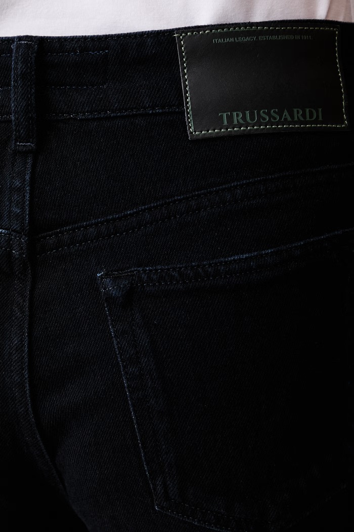 Trussardi jeansy straight damskie granatowy P4429300434N