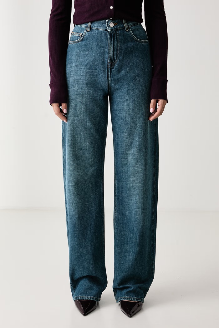 Trussardi Jeansy boyfriend damskie niebieski P4409700444N