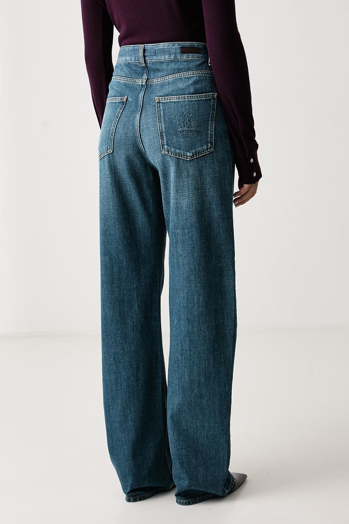 Odzież Trussardi Jeansy boyfriend damskie P4409700444N niebieski