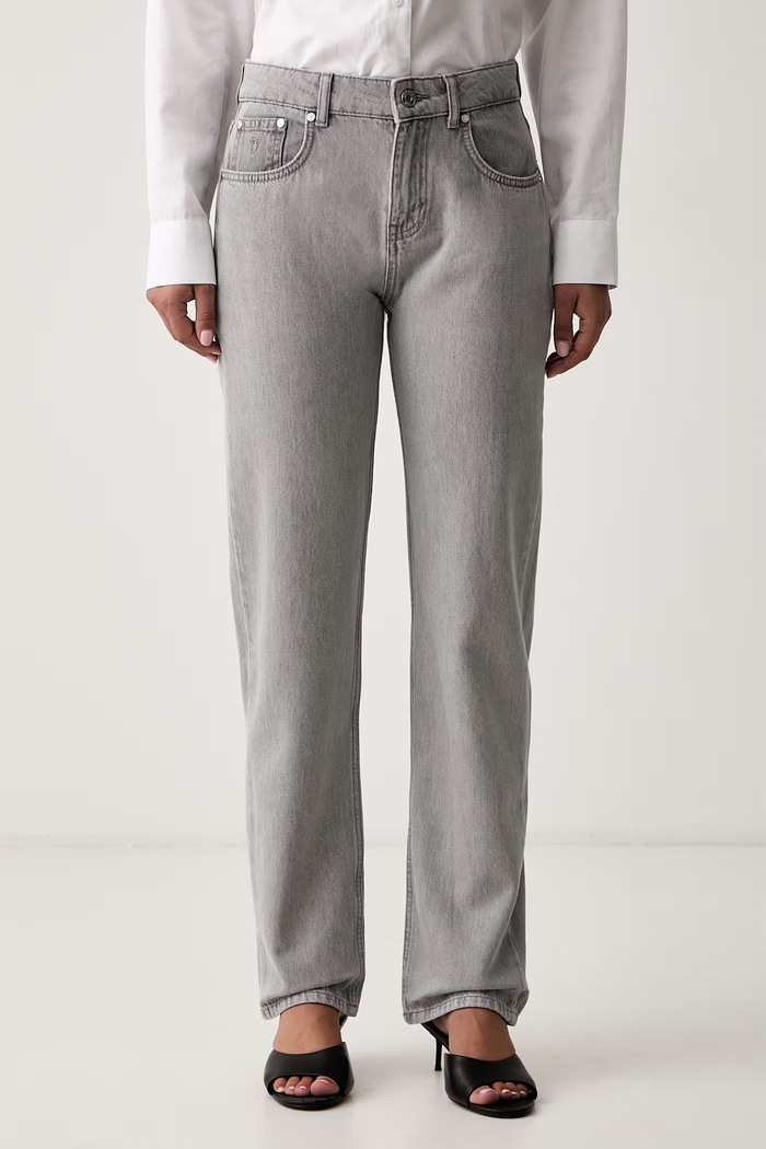 Trussardi jeansy straight damskie szary P4429500442N