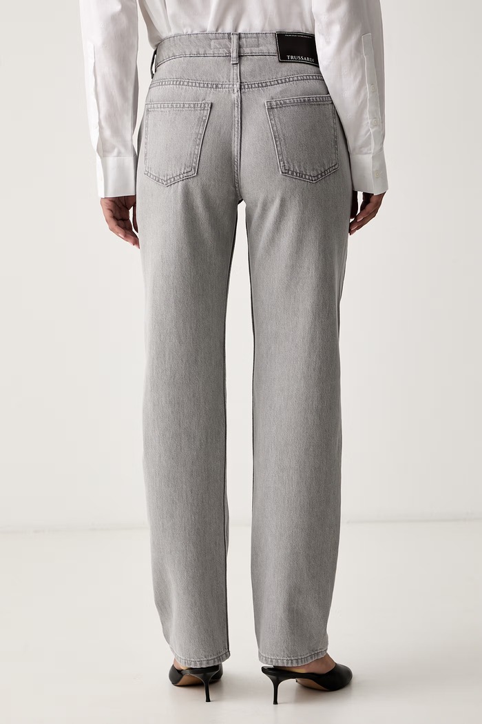 Odzież Trussardi jeansy straight damskie P4429500442N szary