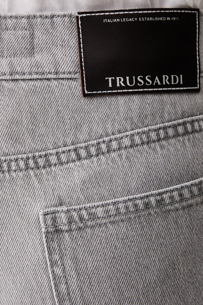 Trussardi jeansy straight damskie szary P4429500442N