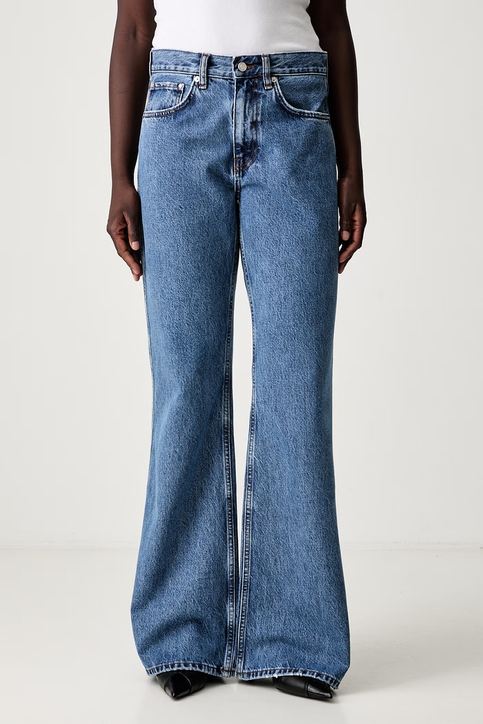 Anine Bing WYATT jeansy bootcut damskie niebieski A.06.12261.WHD91