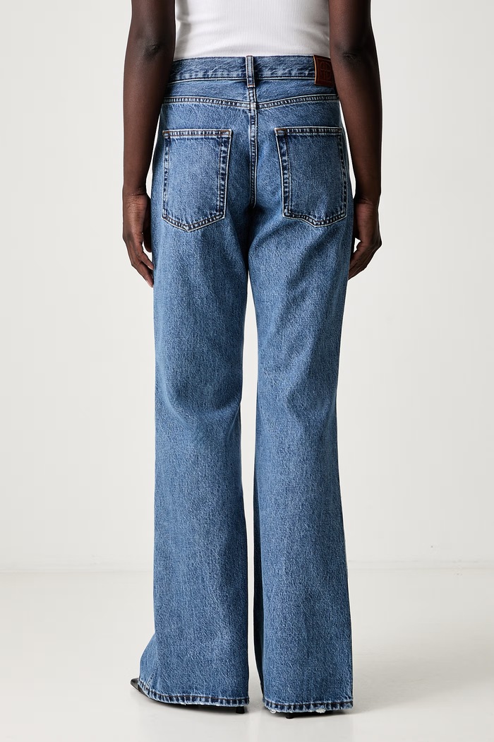 Odzież Anine Bing WYATT jeansy bootcut damskie A.06.12261.WHD91 niebieski