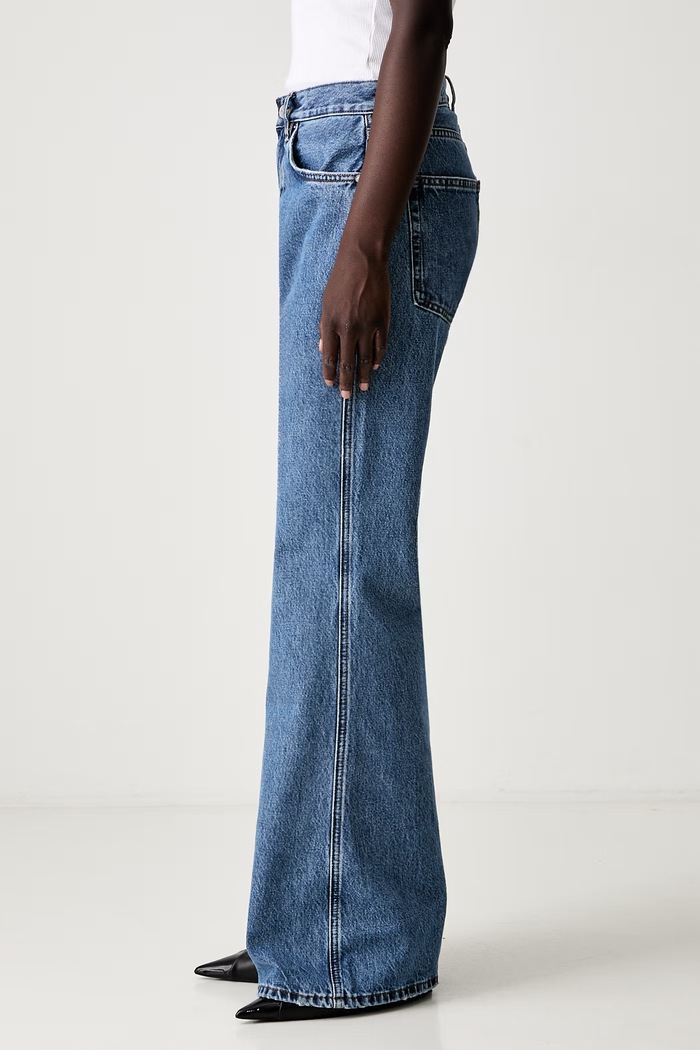Anine Bing WYATT jeansy bootcut damskie niebieski A.06.12261.WHD91