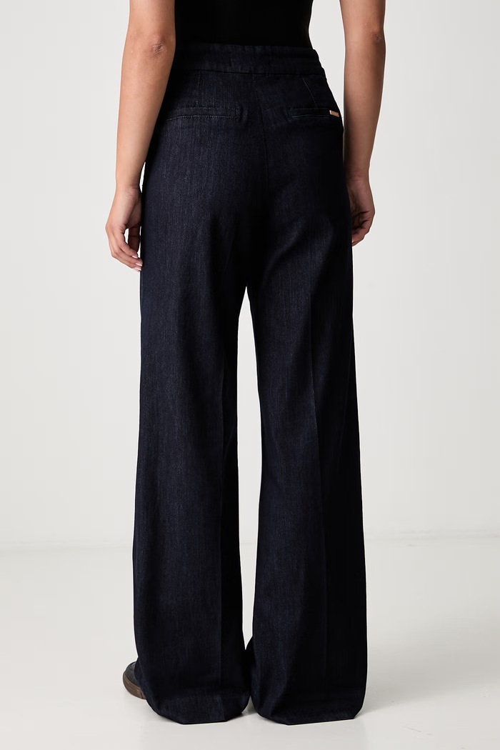 Odzież Joseph Ribkoff jeansy wide leg damskie 263903 granatowy