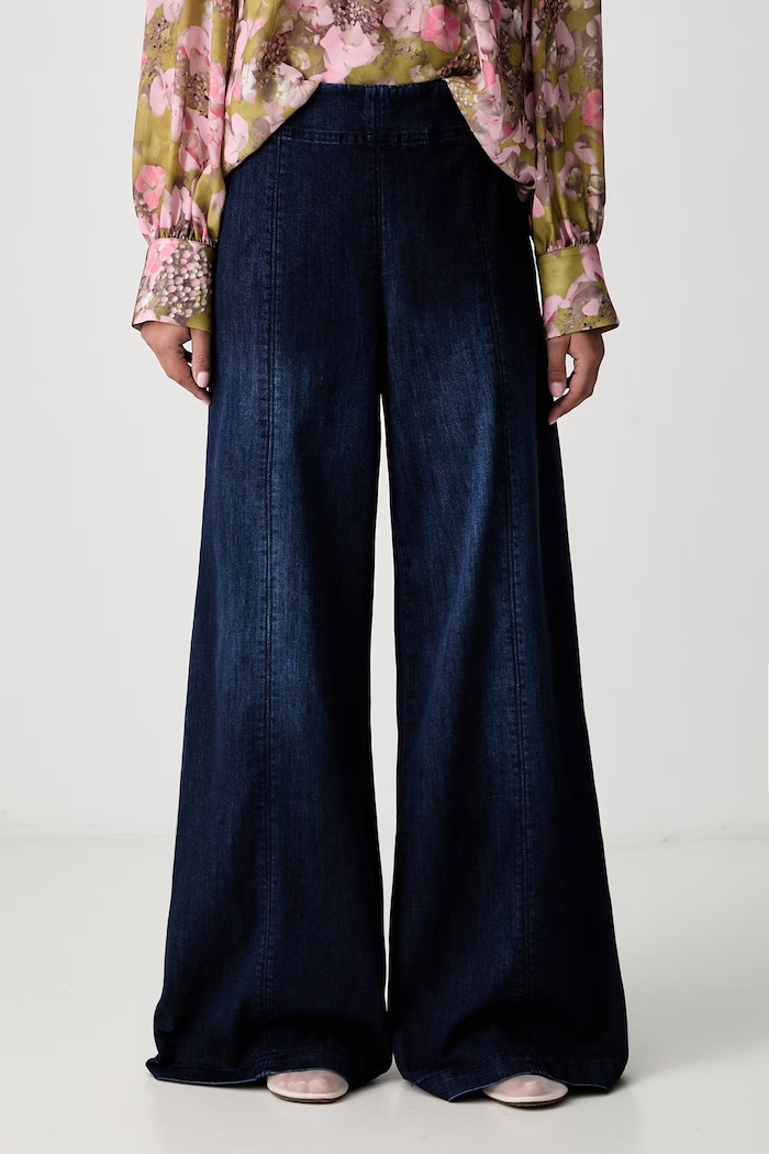 Joseph Ribkoff jeansy wide leg damskie granatowy 263901