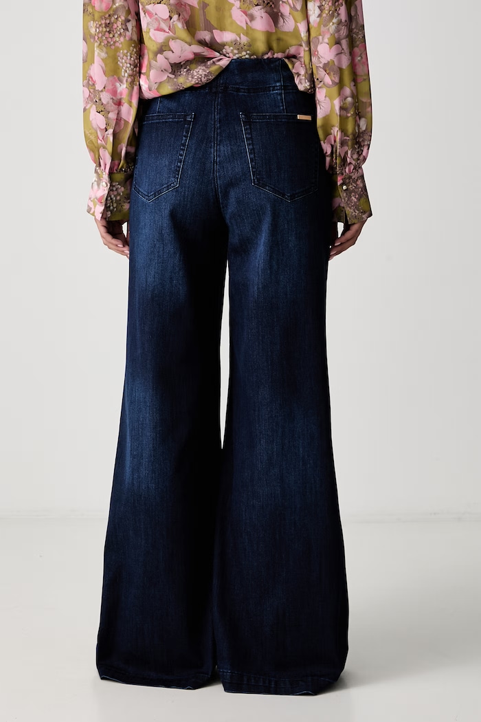 Odzież Joseph Ribkoff jeansy wide leg damskie 263901 granatowy