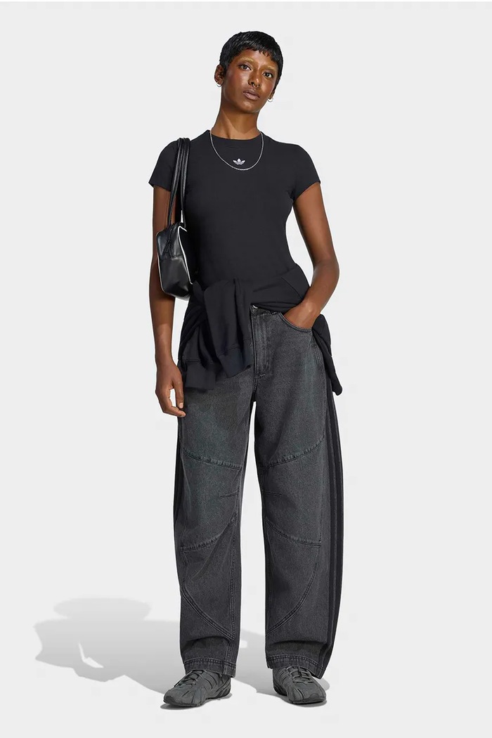 Ρούχα adidas Originals Τζιν barrel γυναικεία Denim Barrel LF3778 μαύρο