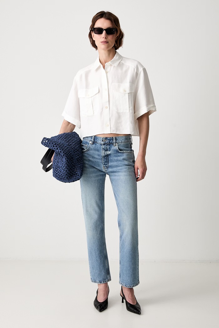 Anine Bing KATE JEAN jeansy straight damskie A.06.12207.WHD92 niebieski