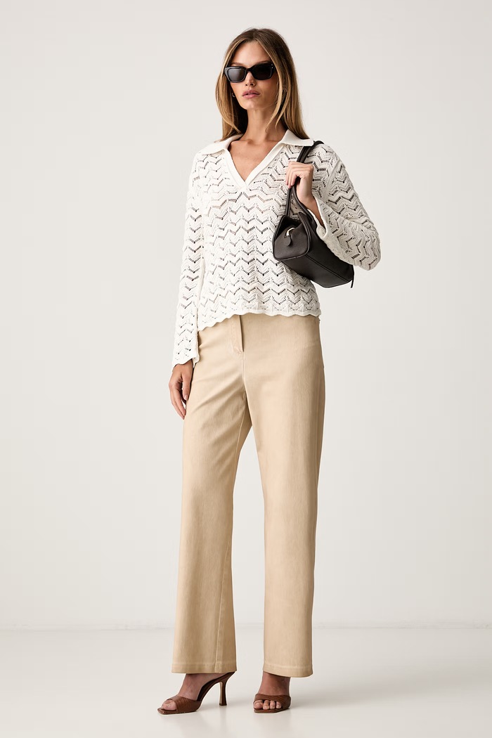 MM by Max Mara jeansy straight damskie MMLGELATO 2626786067600 beżowy AW26