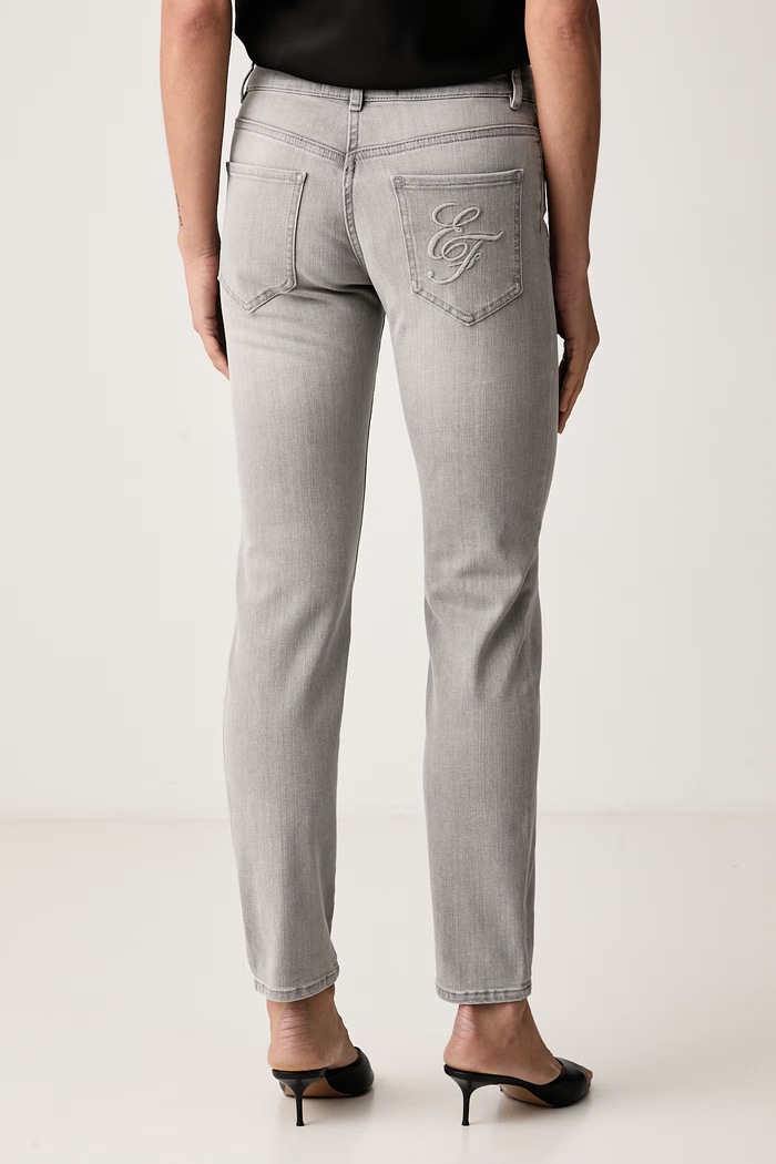 Odzież Elisabetta Franchi Jeansy skinny damskie PJ25N66E2 szary