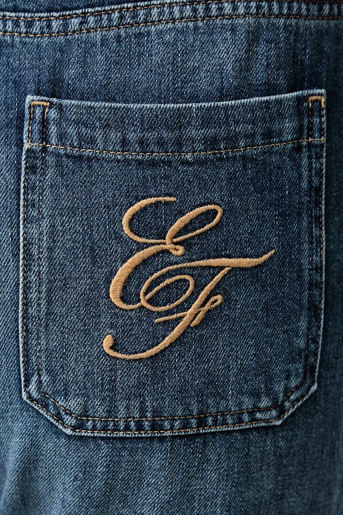 Jeansy straight damskie Elisabetta Franchi PJ17I66E2 niebieski