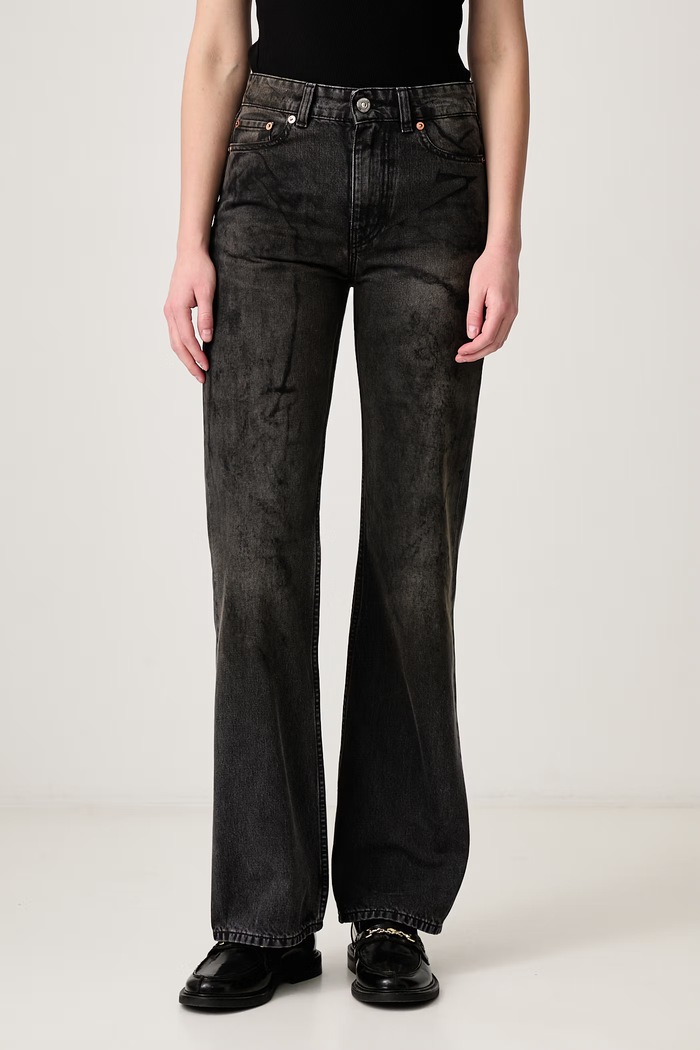 Our Legacy Blugi straight pentru femei gri W4265BC
