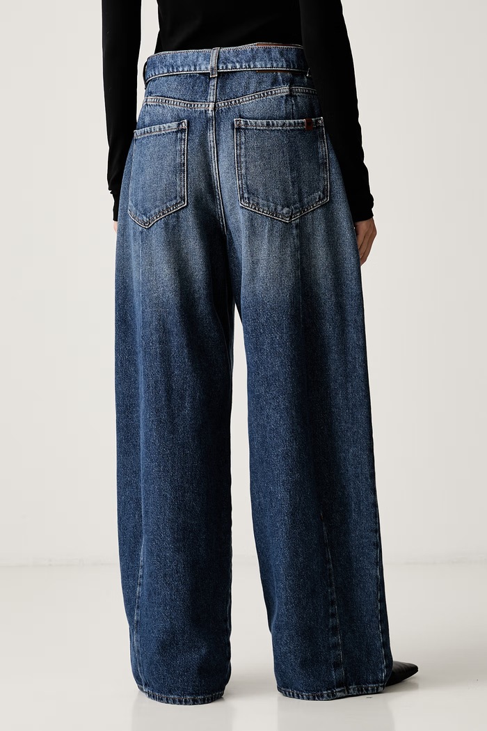 Odzież Weekend Max Mara jeansy relaxed fit damskie WKDMADIA 2625186081600 granatowy