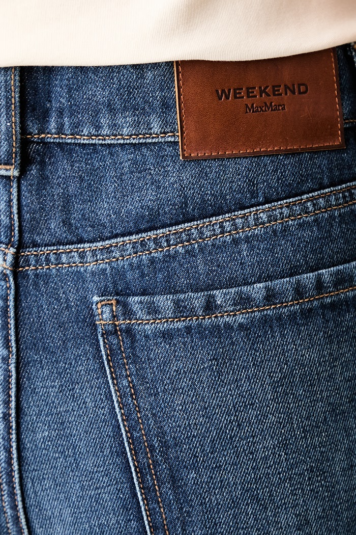 Weekend Max Mara jeansy barrel damskie WKDCADUCA granatowy 2625186041600