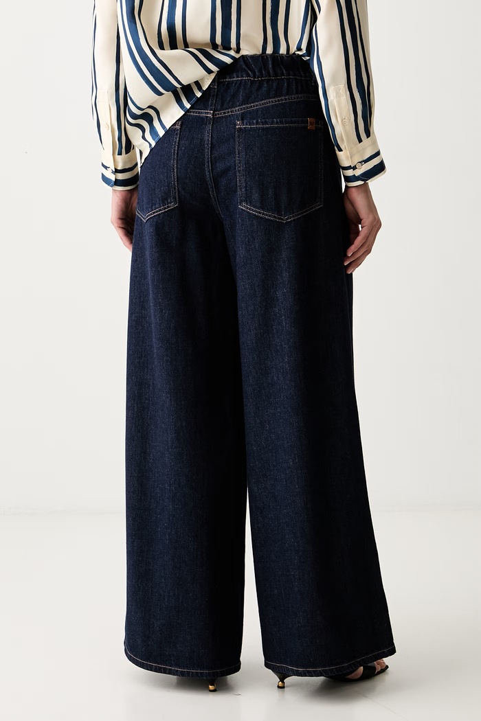 Odzież Weekend Max Mara jeansy wide leg damskie WKDZATTERA 2625186031600 granatowy