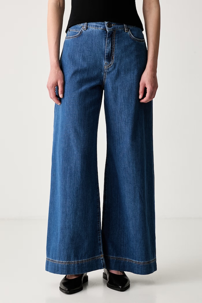 Weekend Max Mara джинси wide leg жіночі WKDVEGA блакитний 2625186021600