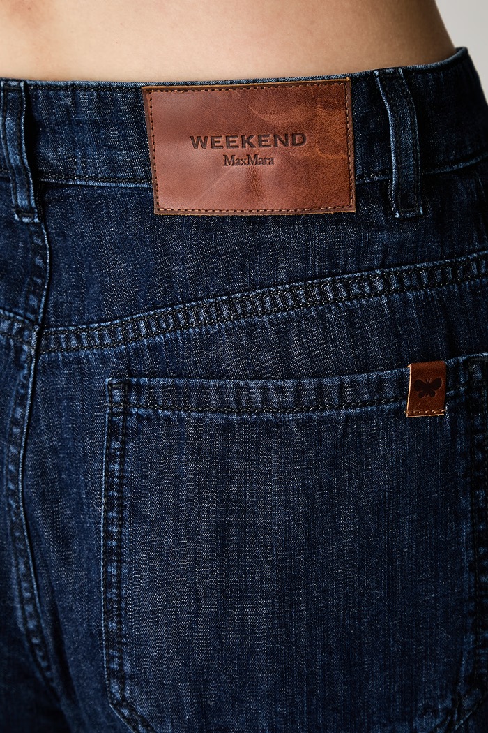 Weekend Max Mara jeansy wide leg damskie WKDVEGA granatowy 2625186021600