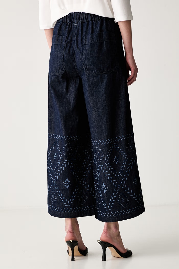 Odzież Weekend Max Mara jeansy wide leg damskie WKDLAMPADA 2625186011600 granatowy