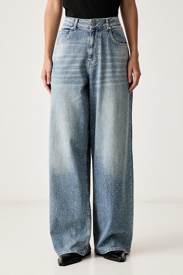 Essentiel Antwerp Jeansy straight damskie Kactus niebieski Kactus.AA19