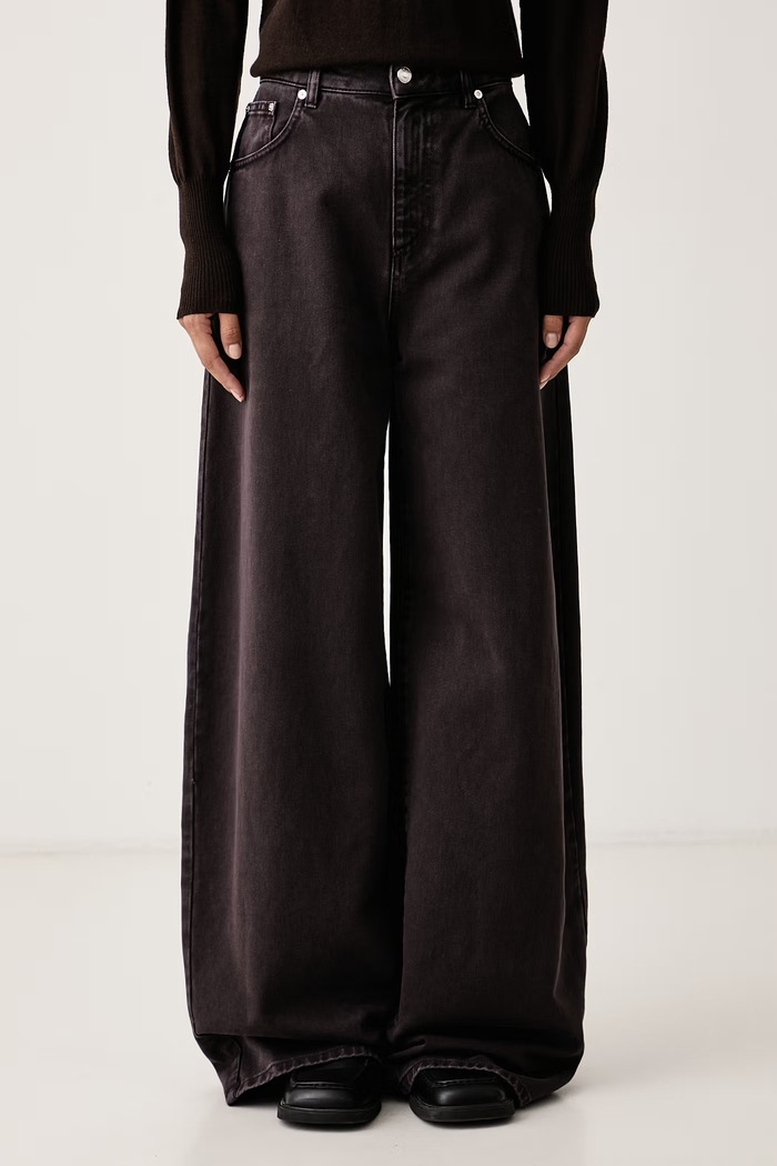 MSGM Jeansy wide leg damskie fioletowy 4141MDP230T.267759