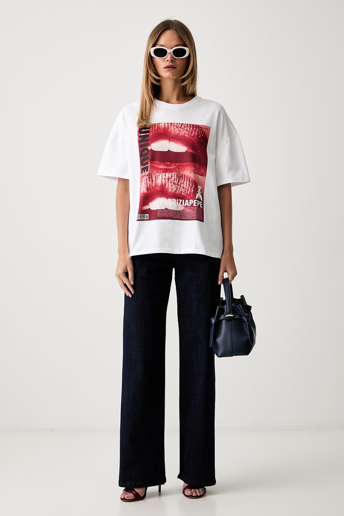 Patrizia Pepe jeansy straight damskie 8P0543.D113 granatowy AW26