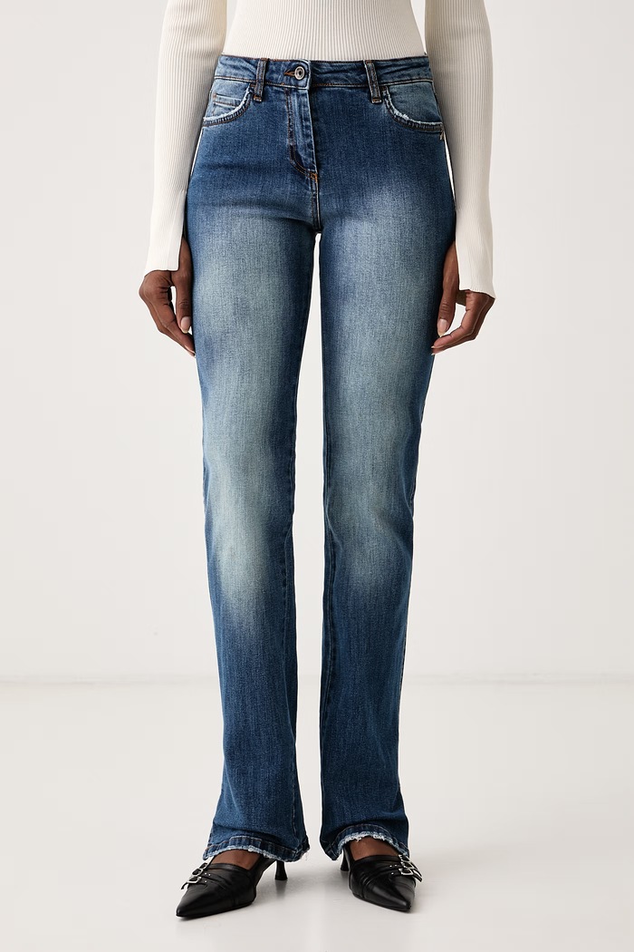 Patrizia Pepe jeansy bootcut damskie niebieski 8P0361.D0037