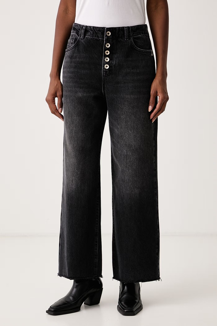 Patrizia Pepe jeansy wide leg damskie czarny 8P0020.D1WZN