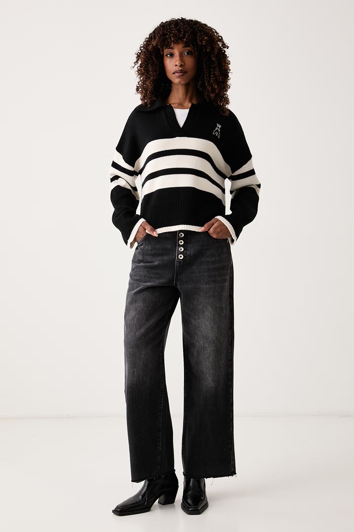 Patrizia Pepe jeansy wide leg damskie 8P0020.D1WZN czarny AW26