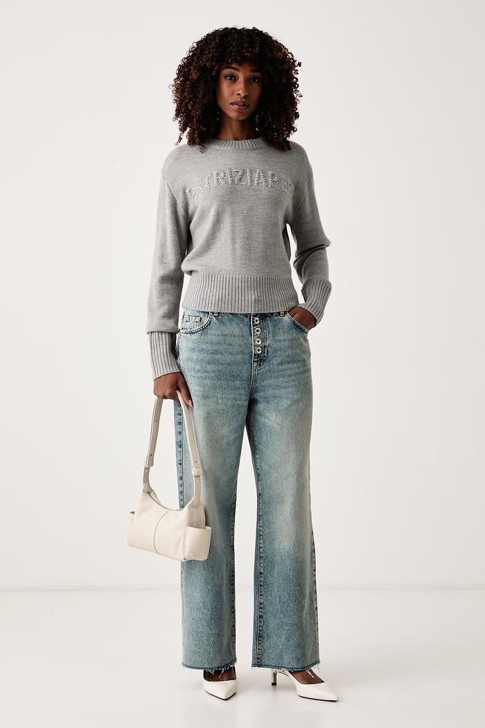 Patrizia Pepe jeansy wide leg damskie 8P0020.D1WZB niebieski AW26