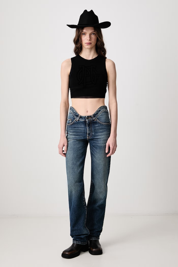Jean Paul GAULTIER Jeansy straight damskie 26.04.W.TR165.D031 niebieski AW26