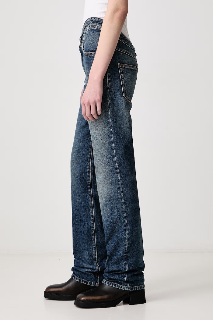 Jeansy straight damskie Jean Paul GAULTIER 26.04.W.TR165.D031 niebieski