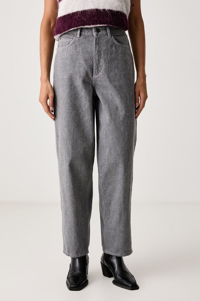 American Vintage Jeansy relaxed fit damskie szary NAF11A