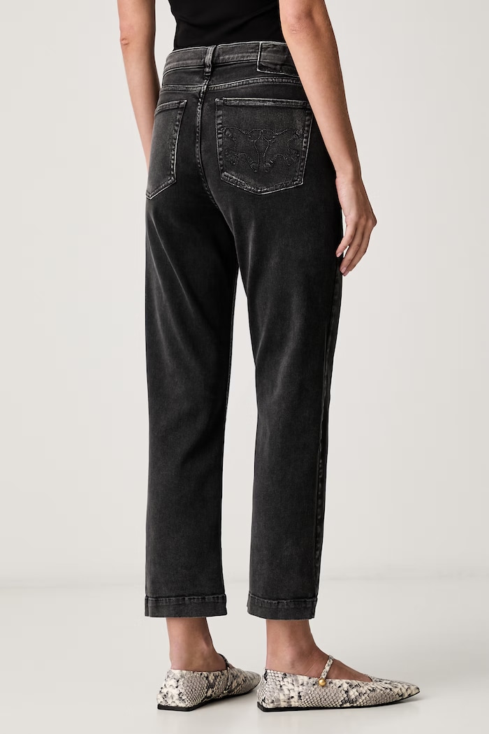 Odzież Pinko jeansy slim fit damskie 107385.A3J6 czarny