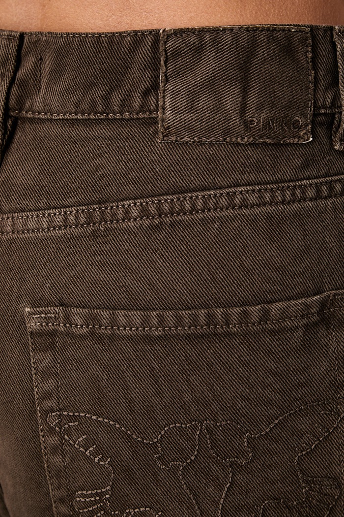 Pinko jeansy relaxed fit damskie brązowy 103857.A3KU