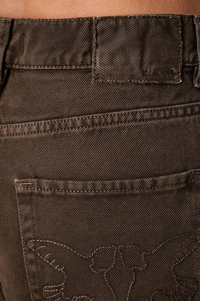 Pinko jeansy relaxed fit damskie brązowy 103857.A3KU