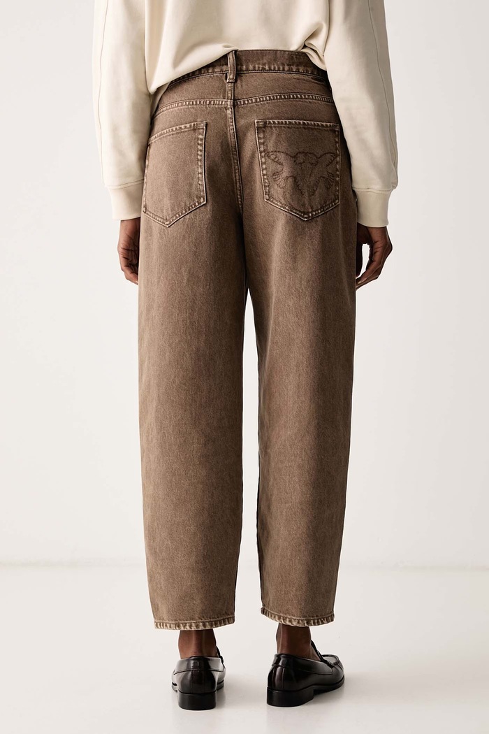 Odzież Pinko Jeansy relaxed fit damskie 103857.A3JM brązowy