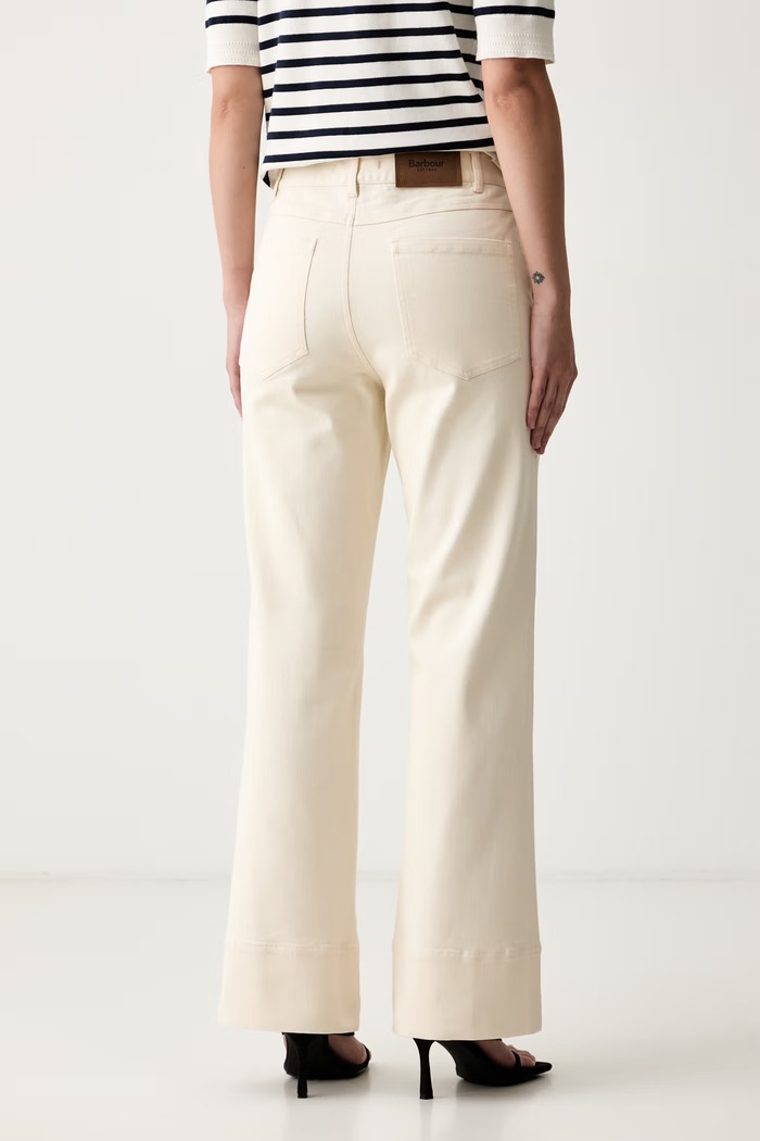 Odzież Barbour jeansy flare damskie Hinton LTR0430 beżowy