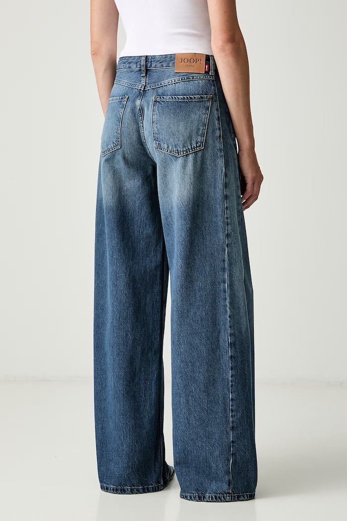 Odzież Joop! jeansy wide leg damskie 30105323 niebieski