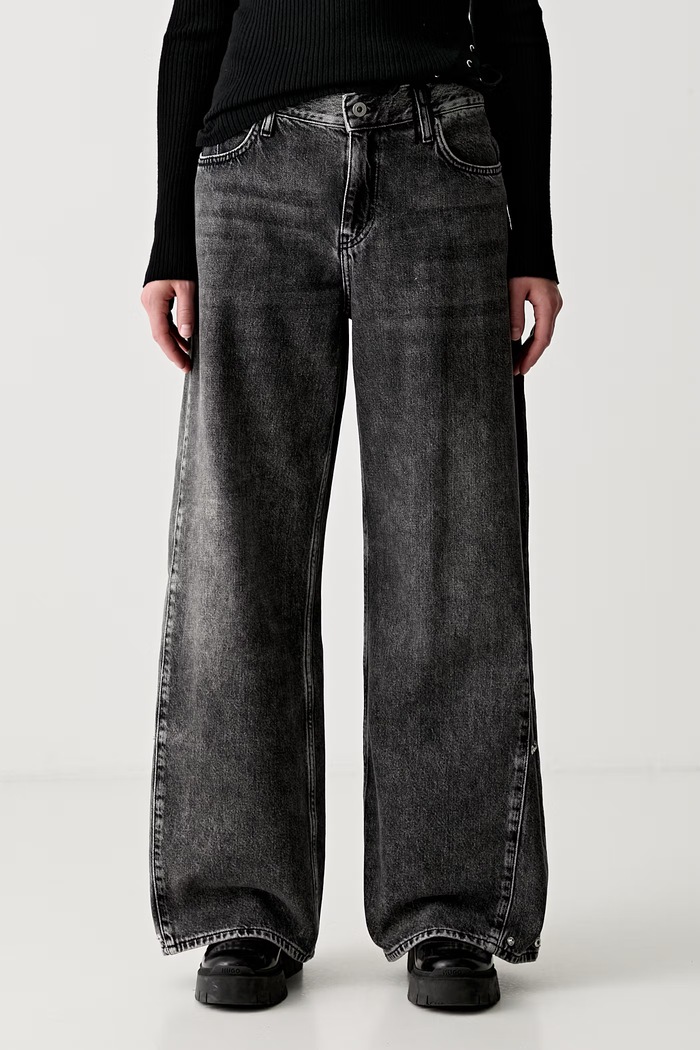 Karl Lagerfeld Jeans wide leg Γυναικεία γκρί B3W10070