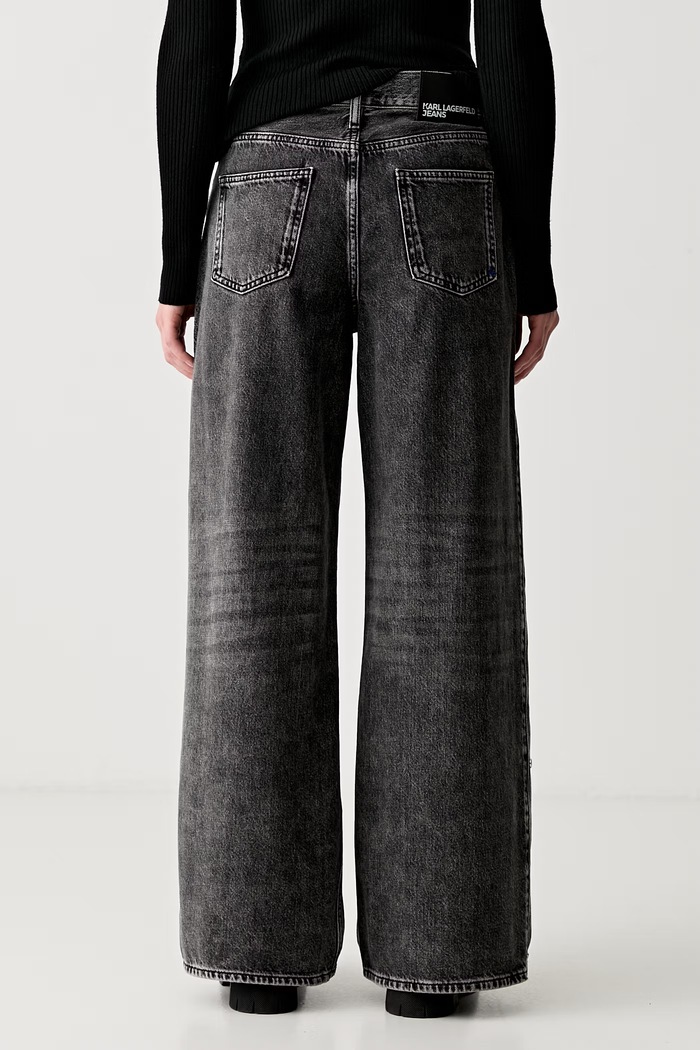 Oblečení Karl Lagerfeld Jeans wide leg džíny dámské B3W10070 šedá