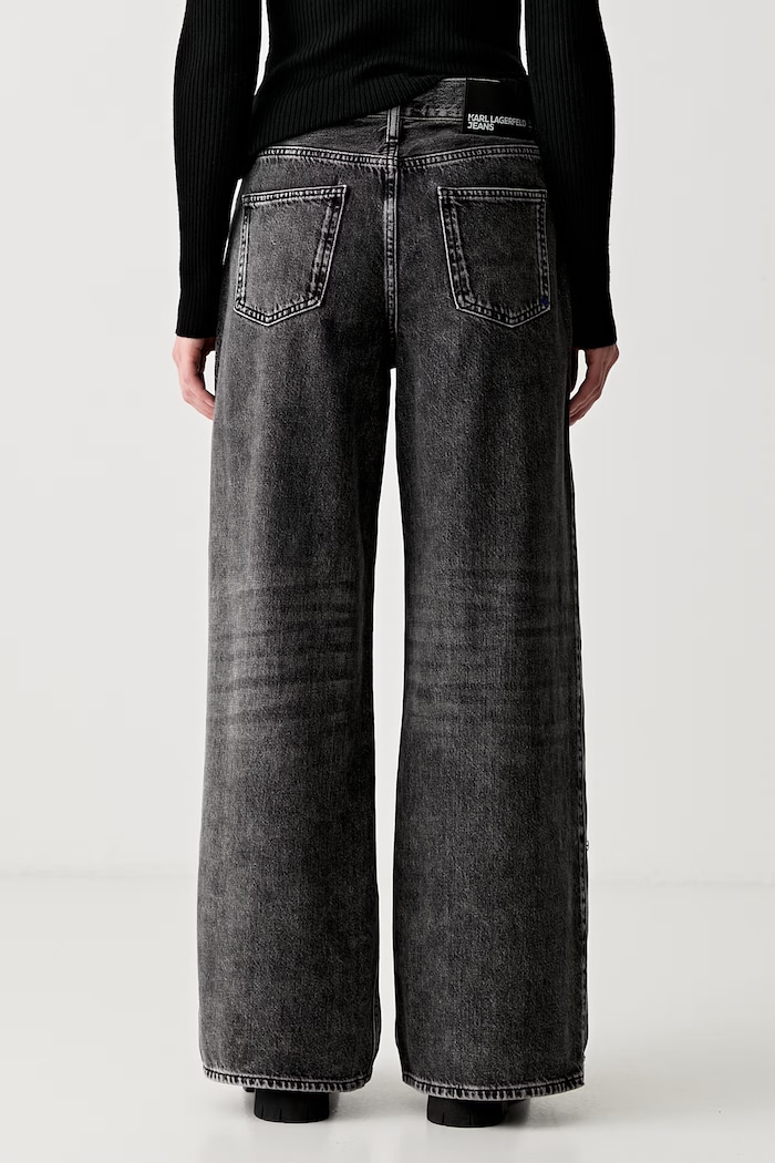 Ρούχα Karl Lagerfeld Jeans wide leg Γυναικεία B3W10070 γκρί