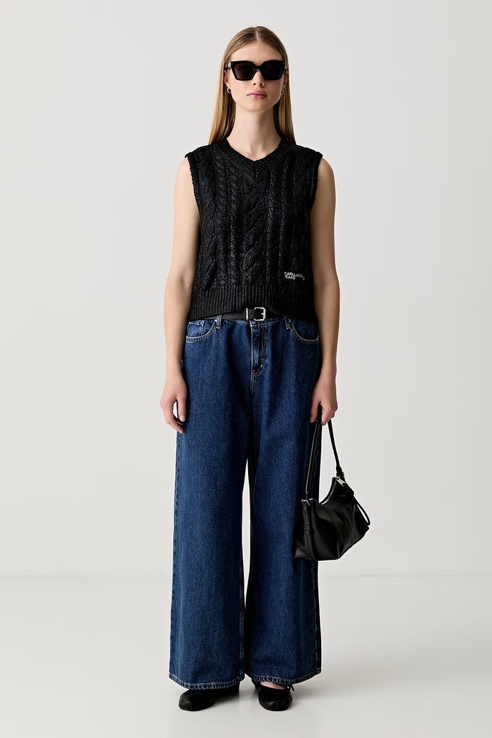 Karl Lagerfeld Jeans jeansy wide leg damskie B3W10067 niebieski AW26