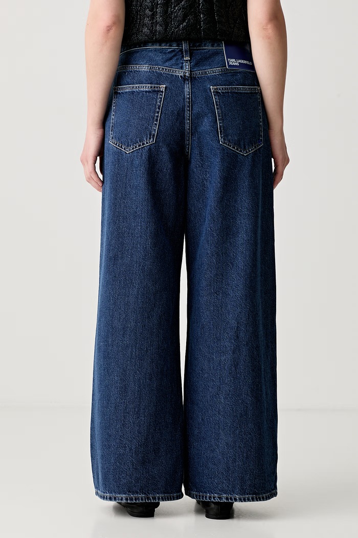 Odzież Karl Lagerfeld Jeans jeansy wide leg damskie B3W10067 niebieski